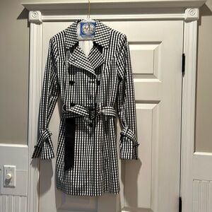Gingham trench coat white house black market